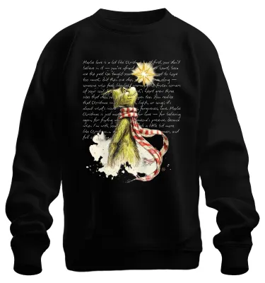 Immagine prodotto di Forse l'amore è proprio come il Natale: felpa unisex divertente con il Grinch, nera, taglia M