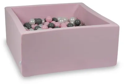 Obrázok produktu pre Suchý bazén, púdrovo ružový, 90x90x40, so 400 guľôčkami: Perleťová, sivá, svetloružová