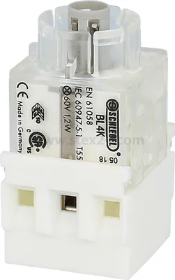Produktbild von Georg Schlegel Lampenfassung W2x4,6d Baureihe Kontaktgeber BT_K, BF_K, beleuchtbar Schraubanschluss, Querschnitt 2,5mm²