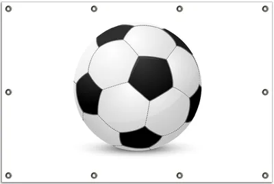 Produktbild von Wallario Outdoor-Poster für Garten oder Balkon, Motiv Fußball klassisch vor weißem Hintergrund, in ca. 80 x 120 cm