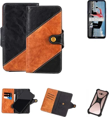 Produktbild von K-S-Trade Handyhülle Schutzhülle Bookstyle Case Wallet-Case kompatibel mit HiSense Infinity H30 Lite Handy Cover Bumper Klapphülle schwarz