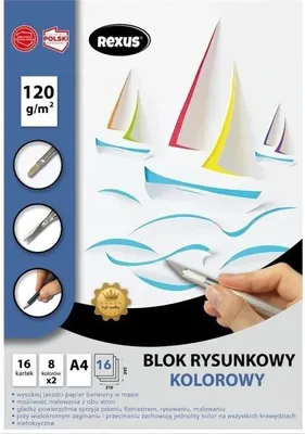 Zdjęcie produktu dla Blok rysunkowy A4/16K kolorowy barwiony