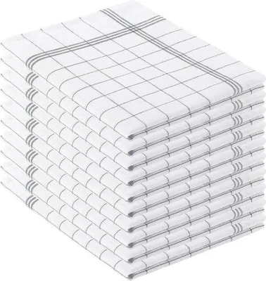 Imagen del producto de Juego de 10 paños de cocina Unyqoos® – 100% algodón, 47 x 68 cm, color . Ideales para limpiar y secar. Certificación Standard 100