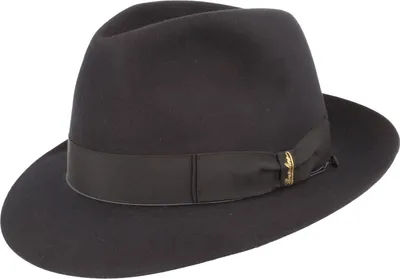 Borsalino klassischer Biber-Haarfilzhut Fedora in blau