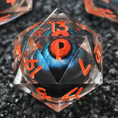 Immagine prodotto di Set di dadi poliedrici con occhi mobili - 7 pezzi