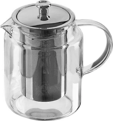 Produktbild von Glaskanne / Teekanne aus Glas mit Siebeinsatz (Edelstahlsieb) und Deckel, 1L