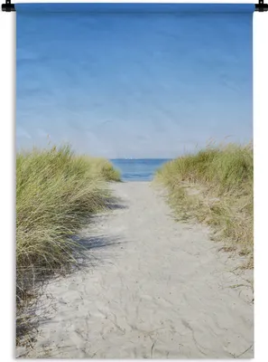 Produktbild von MuchoWow® Wandteppich Wandbehang Strand - Weg - Sommer 90x135 cm Tapisserie Dekoration Wandtuch - Baumwolle - Wandskulptur