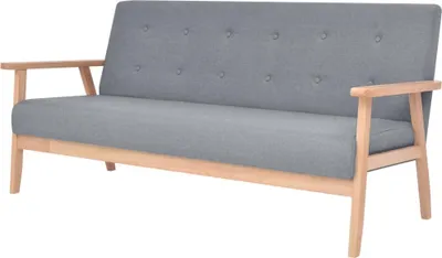Produktbild von vidaXL Sofa-Set 2-tlg. Stoff Hellgrau