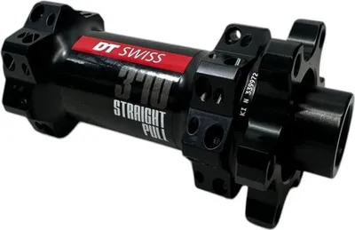 Produktbild von DT Swiss 370 Straightpull Vorderradnabe, 6 Loch, 100 mm/15 mm, 28H, Schwarz