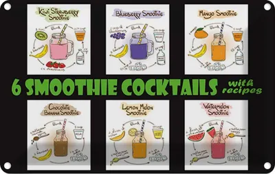Produktbild von vianmo Blechschild 20x30 cm Alkohol 6 smoothie cocktails recipes