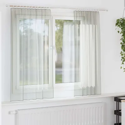 Produktbild von "2026 Promotion" Voile Vorhänge mit Schlaufen 2 Stk. - Hohe Qualität - Hellgrau 140x175 cm - Gardinen & Vorhänge CC25476