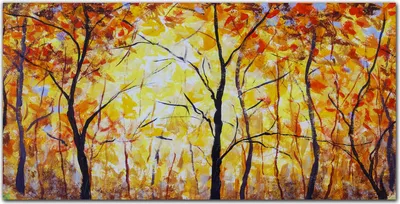 Produktbild von Coloray - Bild aus Glas - 120x60 cm - gehärtetes Glas glasblock mit bild wohnzimmer Küche Dekoration wanddekoration - Herbstwald