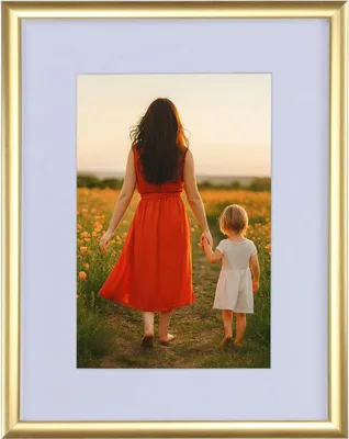 Produktbild von New Lifestyle Kunststoff Bilderrahmen mit Passepartout & Kunststoffglas Collage Wanddeko Poster Hoch- & Querformat - Farbe: Gold | Format: 13x18