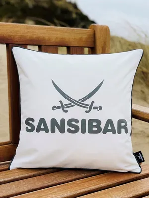 Produktbild von Sansibar Outdoor Kissen mit Füllung, 45x45, offwhite/anthrazit