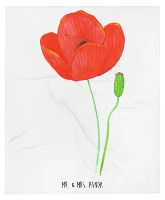 Produktbild von Mr. & Mrs. Panda Bettdecke Blume Mohnblume - Weiß - Geschenk, Tagesdecke, Sofaüberwurf, Motivation, Decke, Schlafdecke, Respekt, Garten, Mohn, Kuscheldecke, Religion