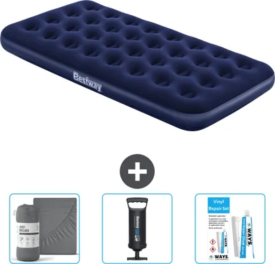 Produktbild von Bestway Luftmatratze – 1 Person – 99 x 188 x 22 cm – Blau – im Lieferumfang enthalten Zubehör