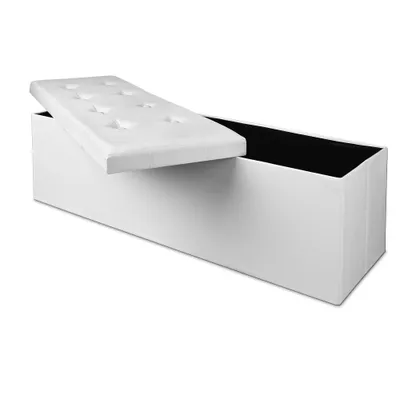 Obrázek produktu pro Skládací sedací truhlice, bílá - 115 x 38 x 38 cm