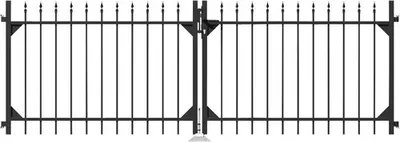 Produktbild von GAH-Alberts Doppeltor Chaussee, Metallumzäunung, Pforte, Grenzeinzäunung, Aluminium, Schwarz, Kunststoffbeschichtung