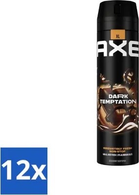 Immagine prodotto di AXE - Deodorante Spray - Dark Temptation - Profumo di cioccolato - Freschezza seducente - 200 ml - Confezione risparmio - 12 pezzi