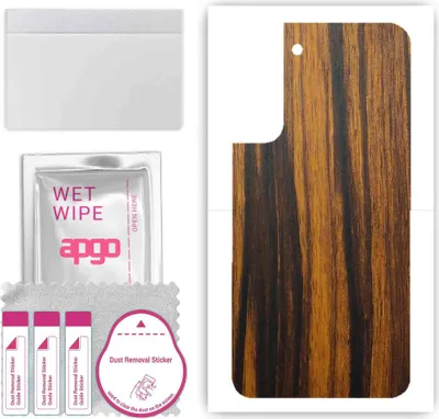 Produktbild von apgo Rückseite Schutzfolie, Skin, kompatibel mit Samsung Galaxy S22 Plus, Hinten Displayschutzfolie aus Vinylfolie, kratzfest, einfache Montage - Tigerwood
