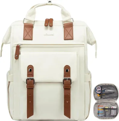 Produktbild von LOVEVOOK Damen Rucksack 15,6 Zoll Laptop Wasserdicht Beige