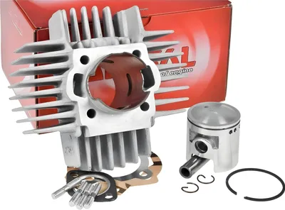 Zdjęcie produktu dla Zestaw cylindra Airsal Racing, 68 ccm, aluminiowy, 45 mm, chłodzony powietrzem, przeznaczony do Puch Maxi E50