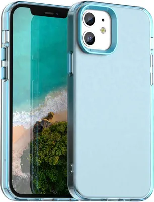 Produktbild von Handyhülle für iPhone 12 /iPhone 12 Pro Schlank Durchscheinend Matt Stoßfest Schutzhülle Blau