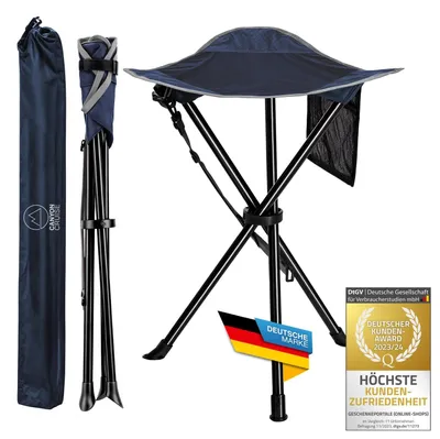 Produktbild von Klappbarer Campinghocker Dreibeinhocker - Faltbar - 100 kg - Sitzhöhe 45 cm - Mit Tragetasche