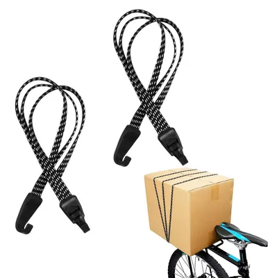 Immagine prodotto di Set di 2 elastici per bagagli da 65 cm, con ganci, adatti per biciclette, auto e motociclette