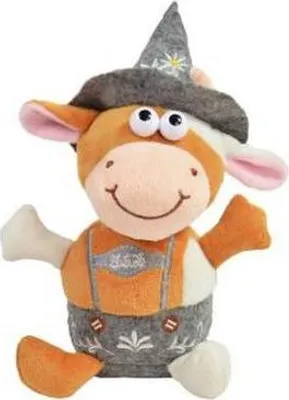 Produktbild von Sprechende Plüsch-Kuh in Tracht mit Sprachwiederholung, schräge Stimme, 12 cm hoch
