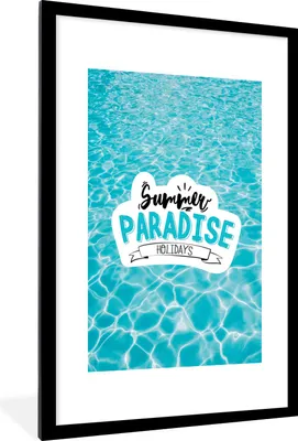 Produktbild von MuchoWow® Gerahmtes Poster Sommer - Zitat - Meer 60x90 cm - Poster mit Schwarzem Bilderrahmen Wandposter Rahmen Foto Bilder - Dekoration - Wandposter Wohnzimmer - Hochwertig