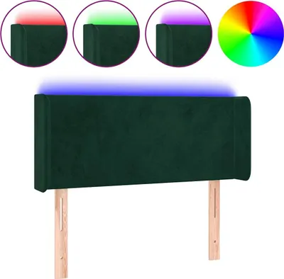 Produktbild von vidaXL LED Kopfteil Dunkelgrün 103x16x78/88 cm Samt
