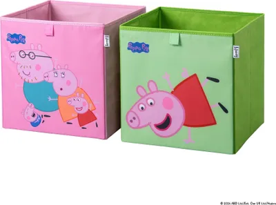Produktbild von Lifeney meets "Peppa Wutz" Aufbewahrungsboxen für Kinder 2er Set  Box-Set mit Peppa Pig Motiven  33 x 33 x 33 cm passend für klassische Würfelregale