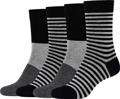 Produktbild von Camano Socken ca-soft stripes im praktischen 4er-Pack black 35-38