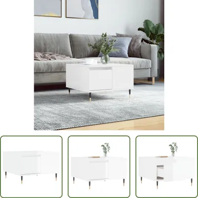 Produktbild von The Living Store Couchtisch Hochglanz-Weiß 55x55x36,5 cm Holzwerkstoff