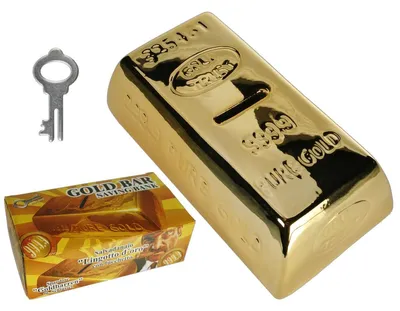 Produktbild von Spardose Goldbarren aus Keramik 16,5x8,5x5cm