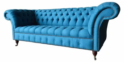Zdjęcie produktu dla Chesterfield – sofa, kanapa, obita tkaniną, designerska, 3-osobowa. Sofy 3-osobowe