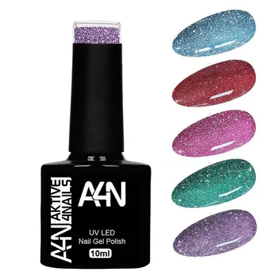 Produktbild von BRILLANT SHINE UV Gelpolish 5er Set UV Nagellacke in der Pinselflasche 10ml hochpigmentierte und deckende Farben. Bis zu 4 Wochen schöne Fingernägel