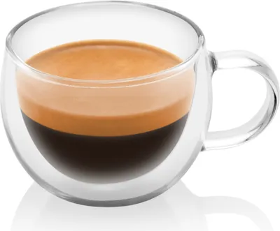 Produktbild von Kávové príslušenstvo ETA Sada pohárov na espresso s držadlom 2x 80 ml Číslo produktu: ETA518091000 Elegantný dvojstenný pohár z borosilikátového skla s držadlom pre ešte intenzívnejší pôžitok z kávy, 80 ml