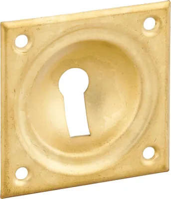 Image de Entrée à cuvette trou de clé, 60x60mm, laiton - THIRARD