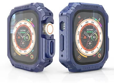 Produktbild von Für Apple Watch Ultra 1 + 2 49mm Shockproof Hülle Cover Case PC / TPU Schutz Blau
