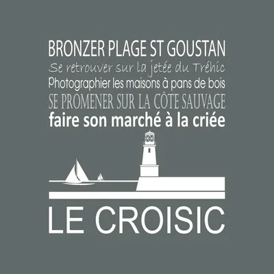 Image de Tableau sur toile Le Croisic gris 30x30 cm, Tableau mural moderne pour décoration intérieure