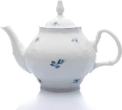 Produktbild von Thun 1794 Teekanne, 1,2 l, Tschechisches Porzellan, Bernadotte, blaue Rosen, Thun