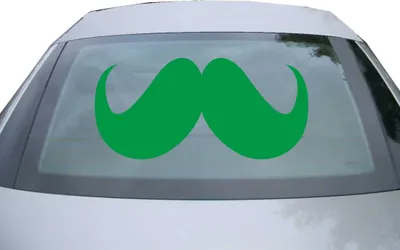 Produktbild von Indigos UG - Aufkleber Heckscheibe & Motorklappe DE6076 - grün - 600x285 mm - moustache - Auto Scheiben Fenster Heckklappe Tuning Racing JDM - Die cut