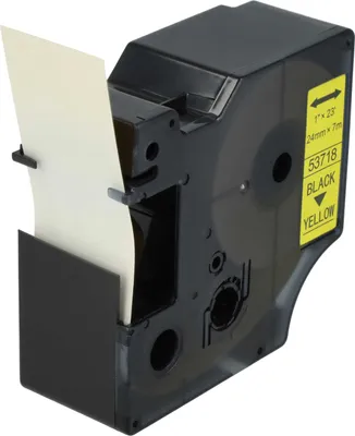 Produktbild von vhbw Schriftband-Kassette kompatibel mit Dymo LabelMaker PC2, PC Etiketten-Drucker 7m x 24mm Schwarz auf Gelb