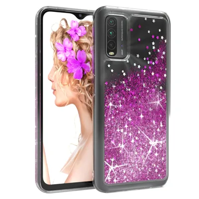 Produktbild von EAZY CASE - Glitzer Hülle kompatibel mit Xiaomi Redmi 9T Glitzer Schutzhülle, Soft Case, Backcover Transparent mit Motiv