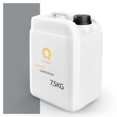 Produktbild von Quarzgrund für Silikonharz-Putz Grau RAL 7045 7,5 kg – Haftgrund für innen & außen, quarzhaltige Grundierung Q-COVER