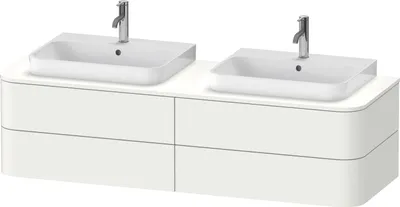 Produktbild von Waschtischunterbau HAPPY D.2 PLUS 1600x550mm 4 Schubk we s-matt o ES weiß supermatt ohne Einrichtungssystem