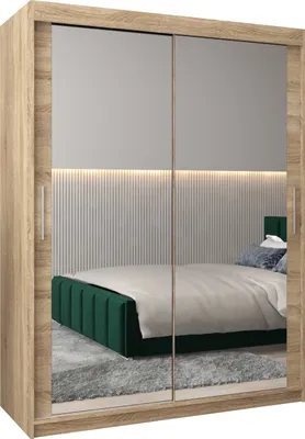 Produktbild von Kleiderschrank, Schiebetürenschrank Schlafzimmer, Schrank mit Spiegel TOKYO 3 150 cm