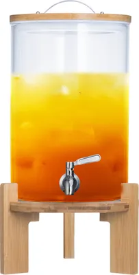 Produktbild von 8L Luxus Getränkespender mit Zapfhahn aus Glas - XXL Wasserspender & Ständer